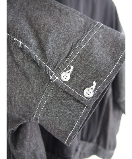 《再入荷》「チェーンステッチ刺繡＋シャンブレーデニム」ワイドプルオーバー
