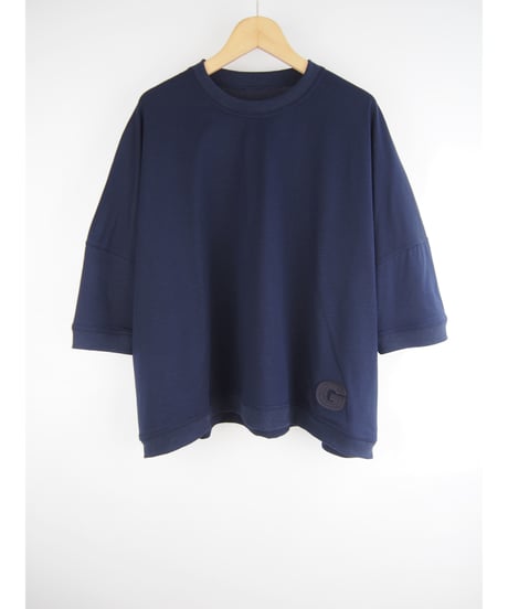 「シルケットコットン」 " G " モチーフ刺繍オーバーティーシャツ