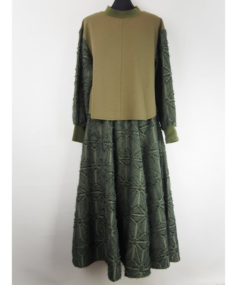 パフスカート グロスブラック LINKABLE ELFRANK スカート グログランボックスタックフレアロング