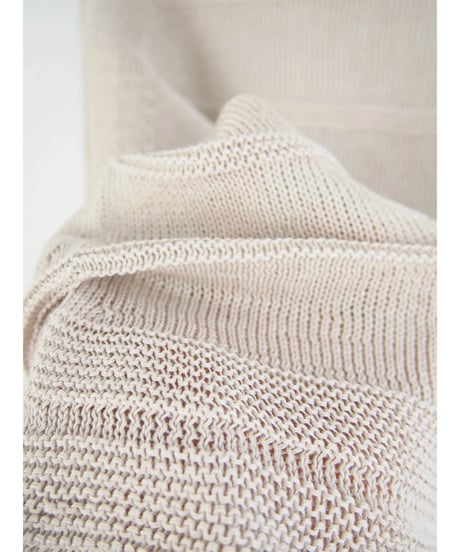 【日本製】「コットン100％天竺ガーター」ボーダープルオーバー ( Whole Garment Knit )