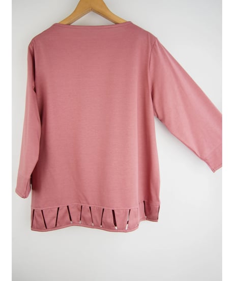 「シルケットコットン＋梯子切替」ワイドティーシャツ