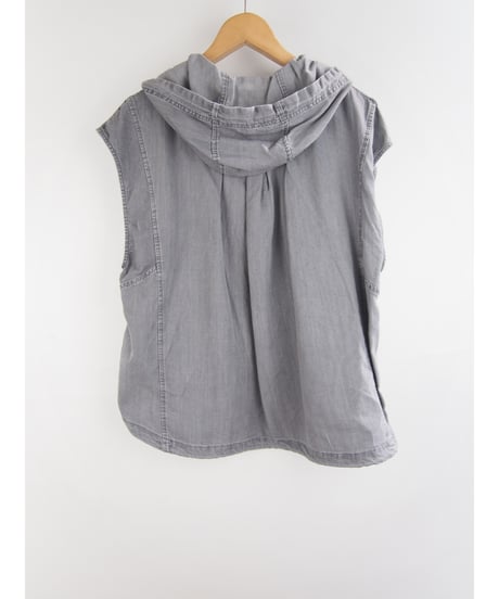 「接触冷感セルロース WASH DENIM」フレンチベストフーディ