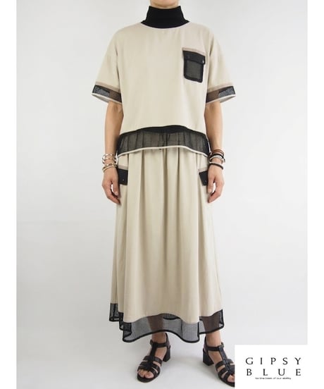 《再入荷》「接触冷感コットン＋メッシュ切替」フラップポケットティーシャツ