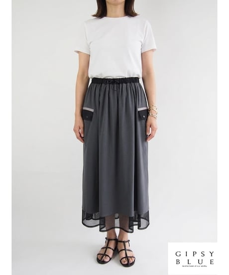 《再入荷》「接触冷感コットン＋メッシュ切替」フラップポケットスカート