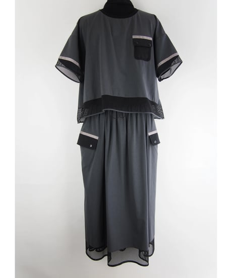 《再入荷》「接触冷感コットン＋メッシュ切替」フラップポケットスカート