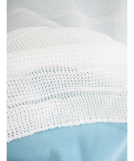 【日本製】「コットン100％天竺ガーター」ボーダープルオーバー ( Whole Garment Knit )