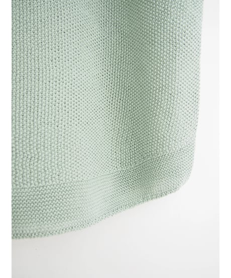 【日本製】「コットン100％鹿の子」モックネックベスト ( Whole Garment Knit )