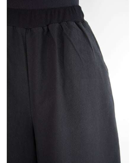 「リネンコットン」9分丈ワイドパンツ