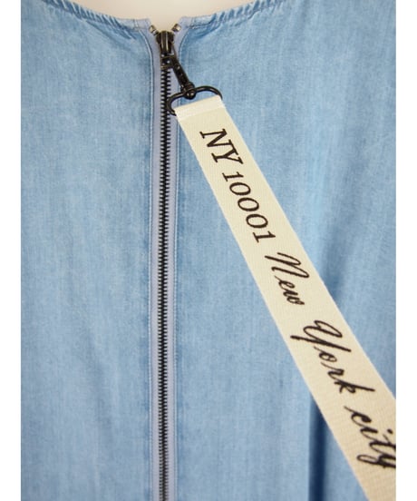 「接触冷感セルロース WASH DENIM」タックフレアーワンピース