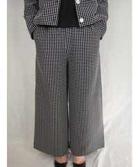 「ドットジャガードクロス」ワイドパンツ