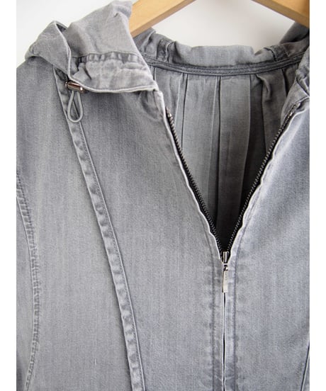 「接触冷感セルロース WASH DENIM」フレンチベストフーディ