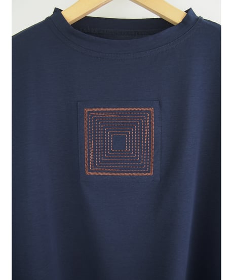 「シルケットコットン□刺繍モチーフ」ワイドティーシャツ