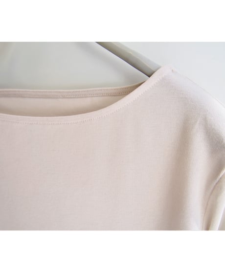 【日本製】「PRIME COOL」40双フライスボートネックTシャツ７分袖