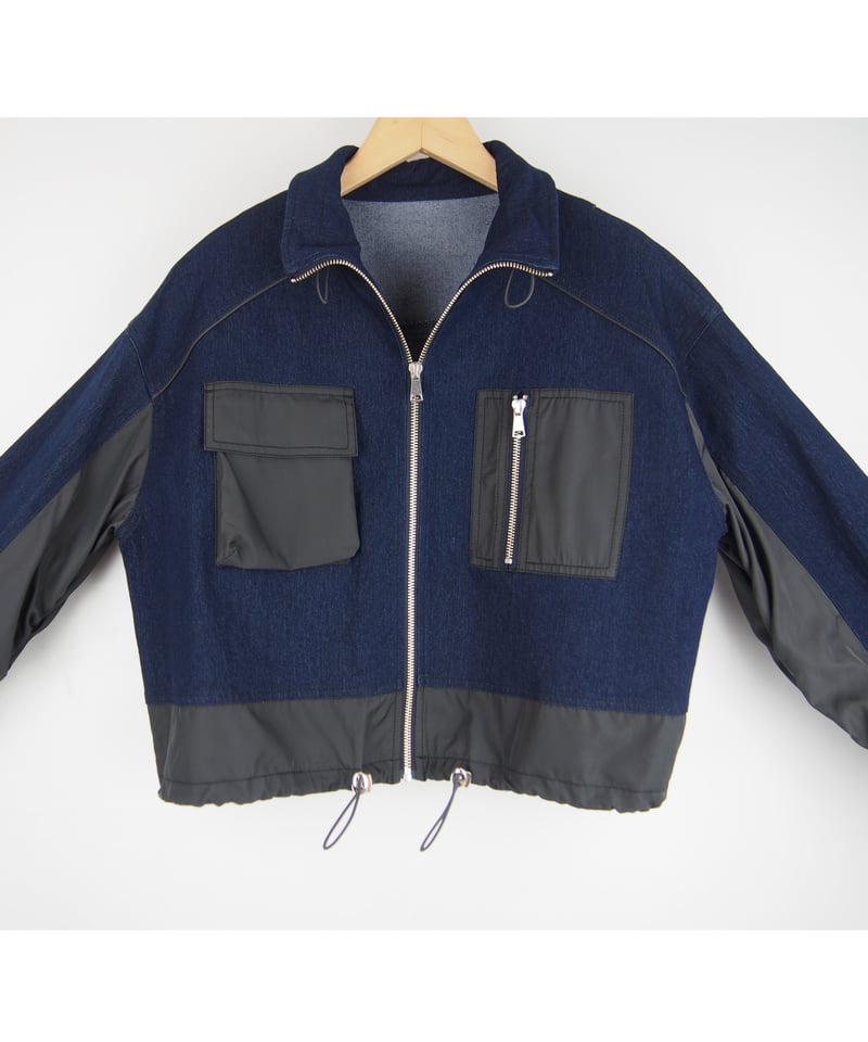 新品！【PGG】ナイロンタスランドビーストレッチ DENIM フーディジャケット 新品！【PGG】ナイロンタスランドビーストレッチ DENIM フーディ