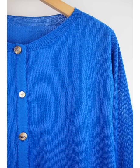 【日本製】「ミックスコットン鹿の子」カーディガン（ Whole garment knit ）
