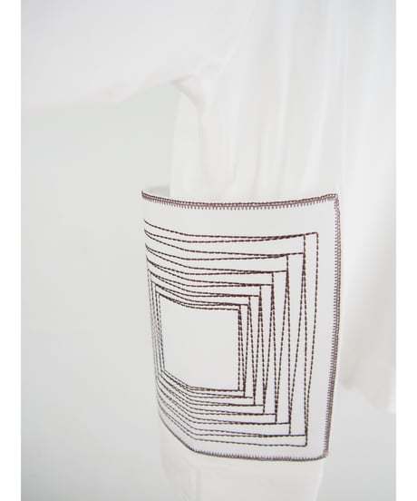 「シルケットコットン□刺繍ポケット」ワイドティーシャツ