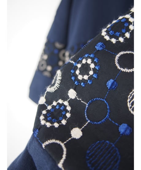 【日本製】「30コットン天竺＋刺繍」パネル切替ワイドティーシャツ