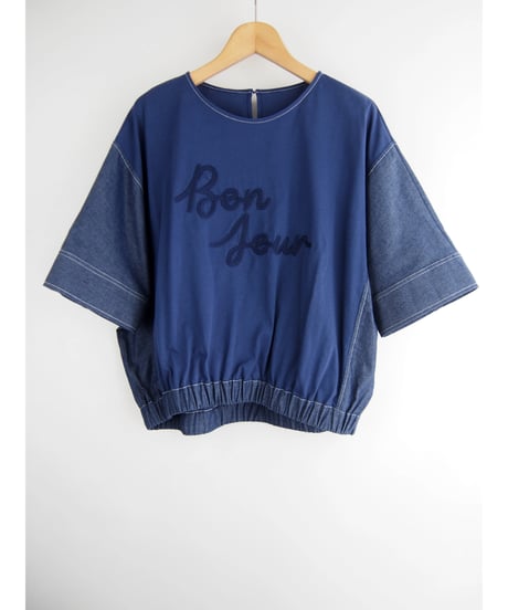 《再入荷》「チェーンステッチ刺繡＋シャンブレーデニム」ワイドプルオーバー