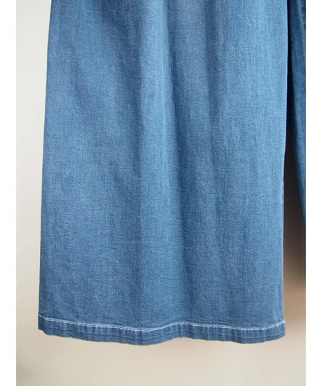 「接触冷感 WASH DENIM」タックワイドパンツ