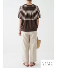 「接触冷感シルケットボーダー＋チュール」コクーンプルオーバー
