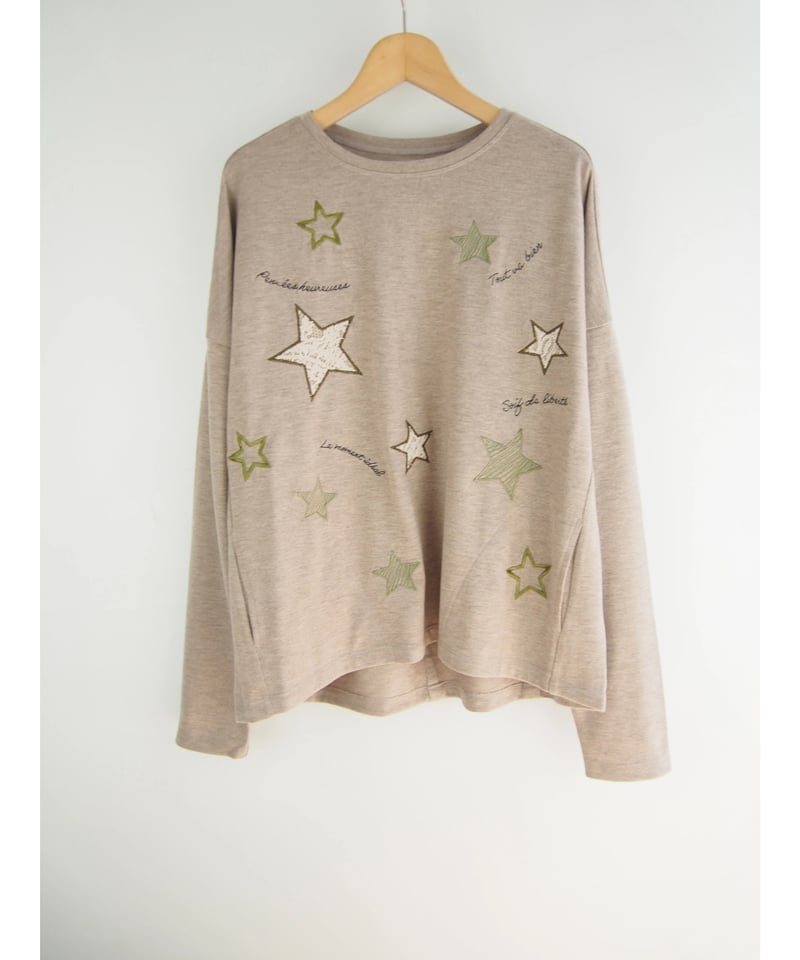 モールスター＋ロゴ刺繍」ワイドプルオーバー | GIPSY BLUE