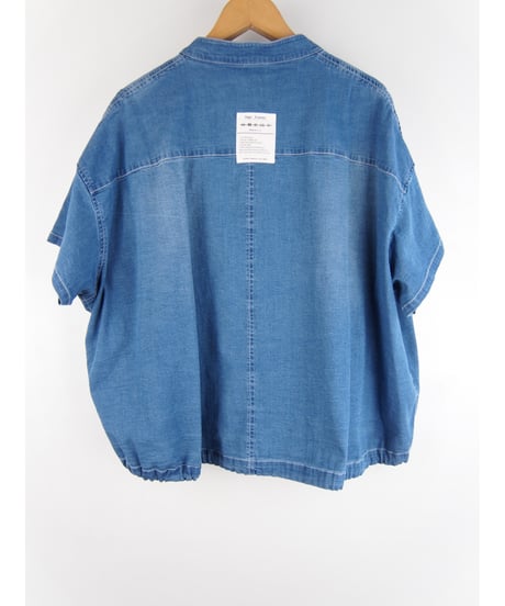 「接触冷感 WASH DENIM」バックデザインオーバーブラウス