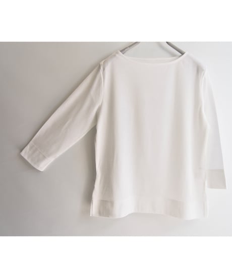 【日本製】「PRIME COOL」40双フライスボートネックTシャツ７分袖