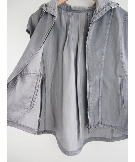 「接触冷感セルロース WASH DENIM」フレンチベストフーディ