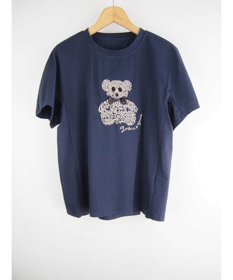 「接触冷感コットンBEAR刺繍＋スパンコール」ティーシャツ
