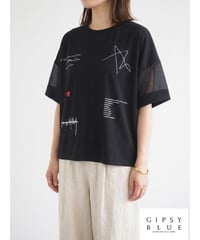 「接触冷感コットン＋ミックスアートプリント」ワイドティーシャツ