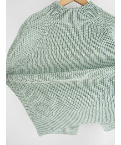 【日本製】「コットン100％畦」バックスリットプルオーバー ( Whole Garment Knit )