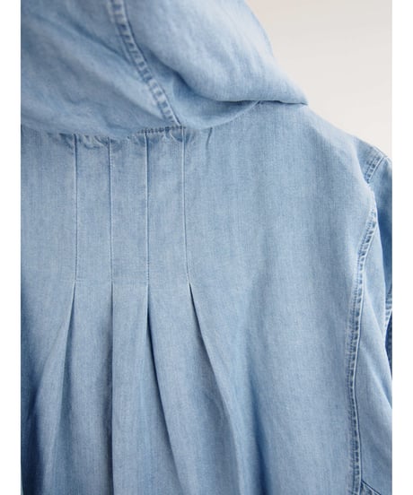 「接触冷感セルロース WASH DENIM」フレンチベストフーディ