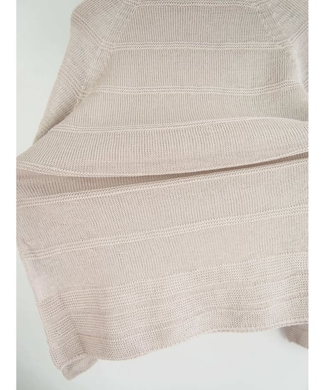 【日本製】「コットン100％天竺ガーター」ボーダープルオーバー ( Whole Garment Knit )