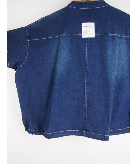 「接触冷感 WASH DENIM」バックデザインオーバーブラウス