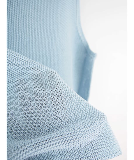 【日本製】「コットン100％鹿の子」モックネックベスト ( Whole Garment Knit )