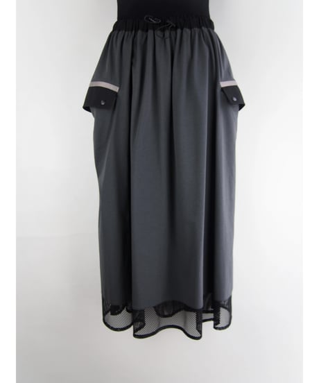 《再入荷》「接触冷感コットン＋メッシュ切替」フラップポケットスカート