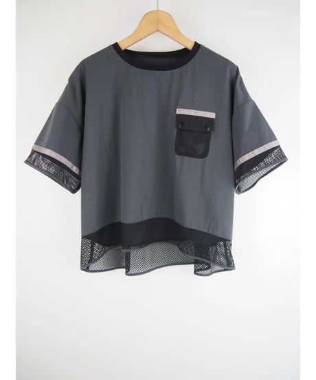 《再入荷》「接触冷感コットン＋メッシュ切替」フラップポケットティーシャツ