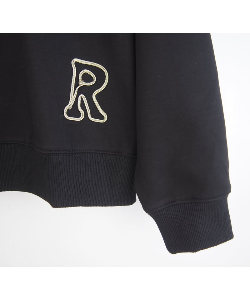 857 胸ロゴ刺繍の超ワイド LADMUSICIAN ミニマル日本製ネイビー ライトダンボール＋コード刺繡ロゴ」プルオーバー | GIPSY BLUE