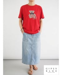 「接触冷感コットンBEAR刺繍＋スパンコール」ティーシャツ
