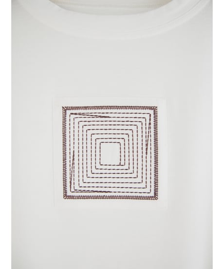 「シルケットコットン□刺繍モチーフ」ワイドティーシャツ