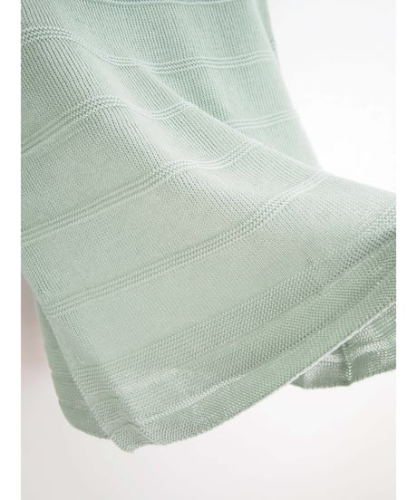 【日本製】「コットン100％天竺ガーター」ボーダープルオーバー ( Whole Garment Knit )