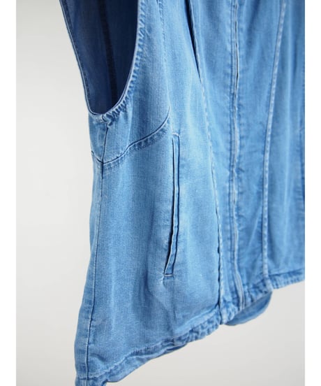 「接触冷感セルロース WASH DENIM」フレンチベストフーディ