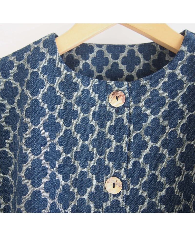 フラワージャガードDENIM」ショートジャケット | GIPSY BLUE