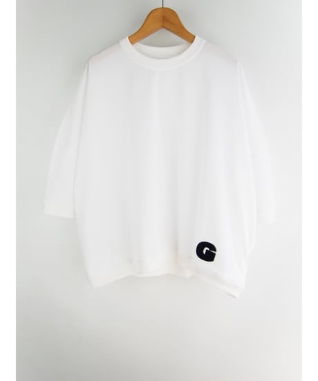「シルケットコットン」 " G " モチーフ刺繍オーバーティーシャツ