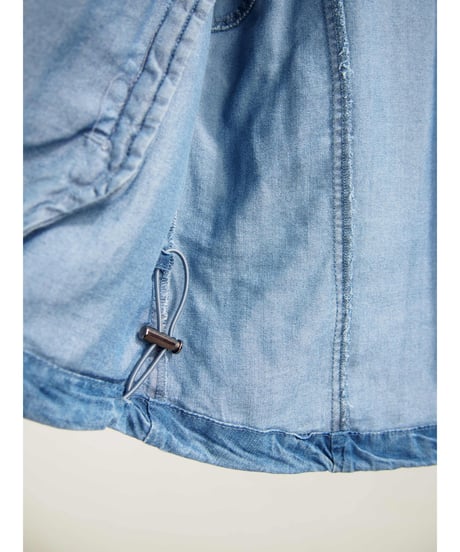 「接触冷感セルロース WASH DENIM」フレンチベストフーディ