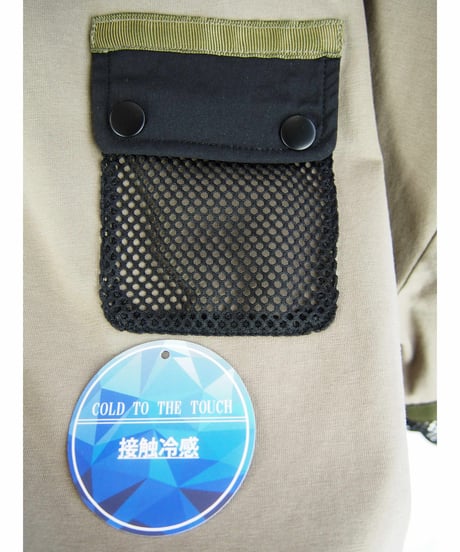 《再入荷》「接触冷感コットン＋メッシュ切替」フラップポケットティーシャツ