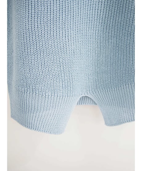 【日本製】「コットン100％畦」バックスリットプルオーバー ( Whole Garment Knit )