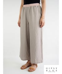 「リネンコットン」9分丈ワイドパンツ