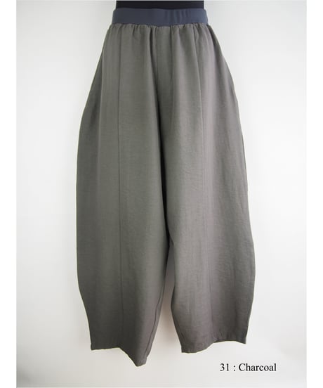 「コットンレーヨンリネンクロス」バレルパンツ
