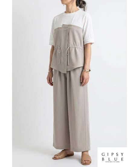 「ドライストレッチクロス」サイドライン切替ストレートパンツ